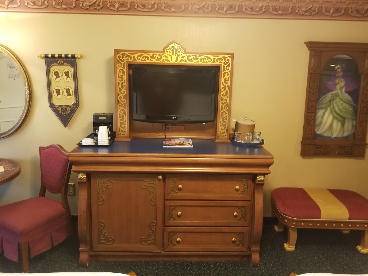 Port Orleans Riverside Royal Room Dresser and TV