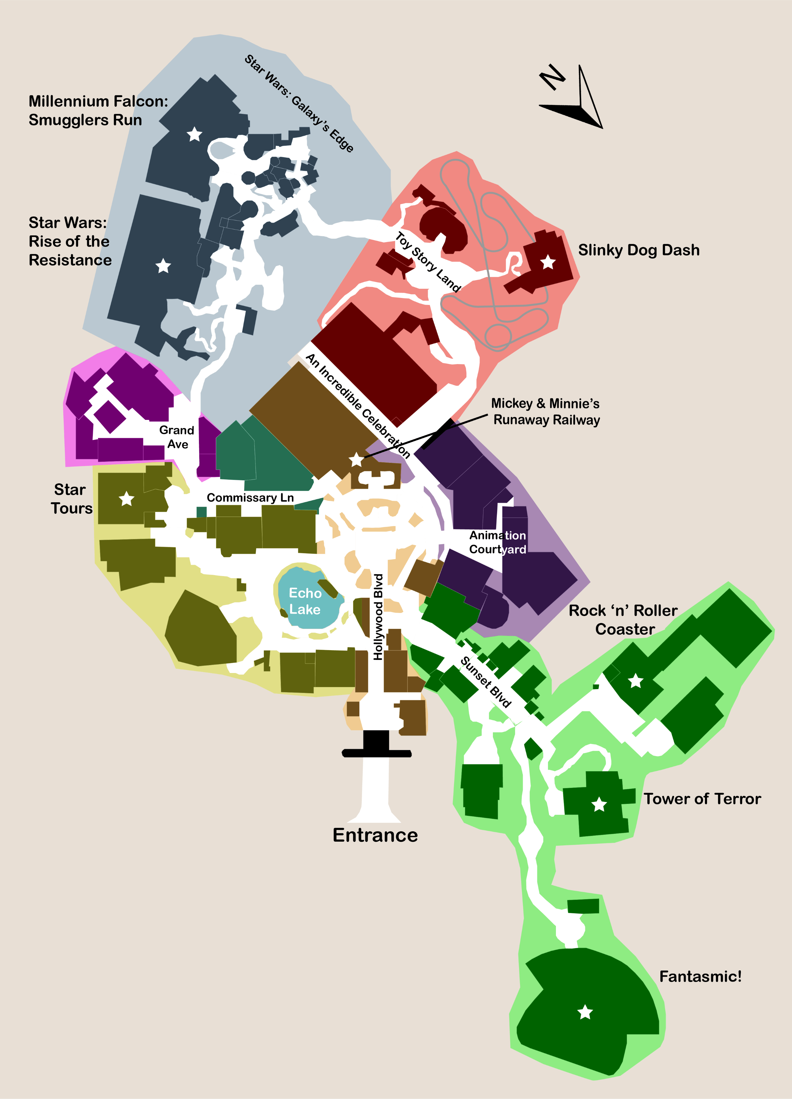 Hollywood Studios Park Map