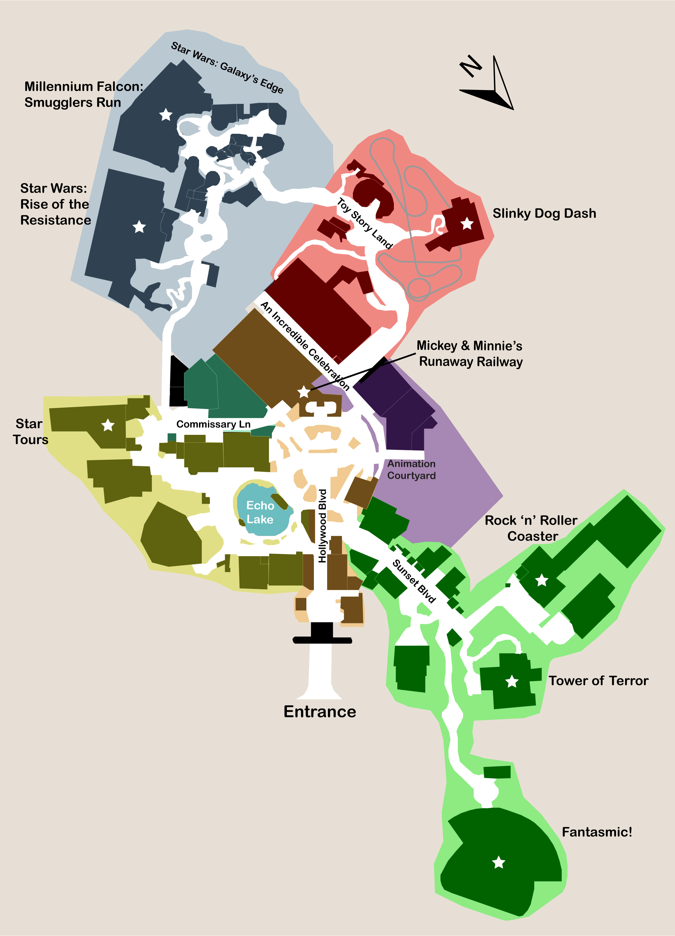 Hollywood Studios Park Map