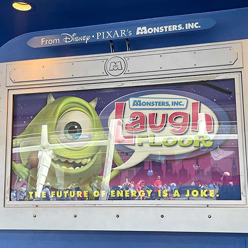 The Laugh Floor at the end of Monsters, Inc.  Pixar, Pixar movies, Monsters  inc university